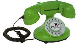 OPIS-FunkyFon-cable-Telefono-con-disco-combinatore-rotante-dalla-linea-sinuosa-degli-anni-20-con-moderno-campanello-elettronico-verde-0